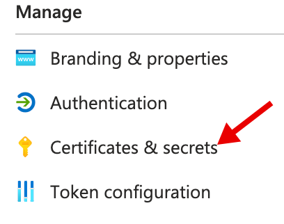 Certificates & secrets.