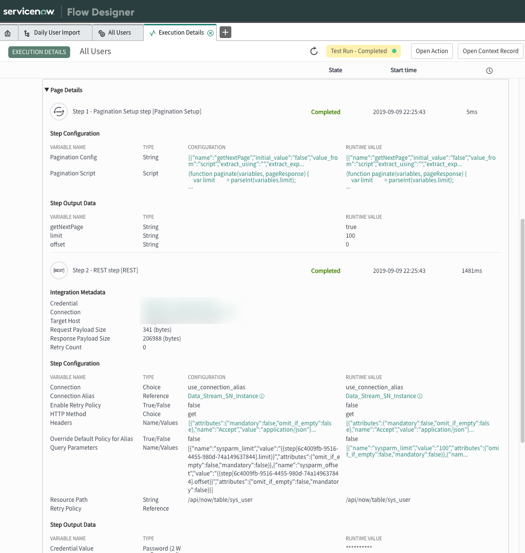Runtime details