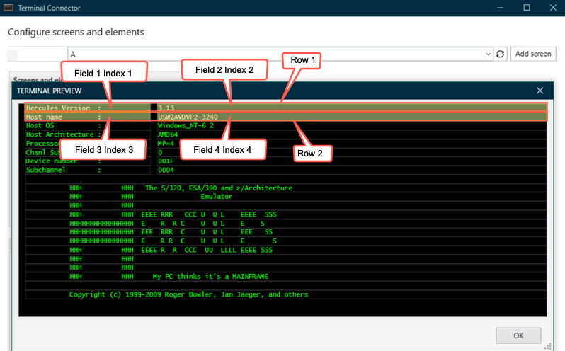 Field indexes.