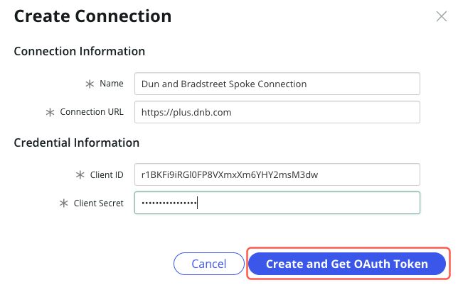 Dun and bradstreet connection template form