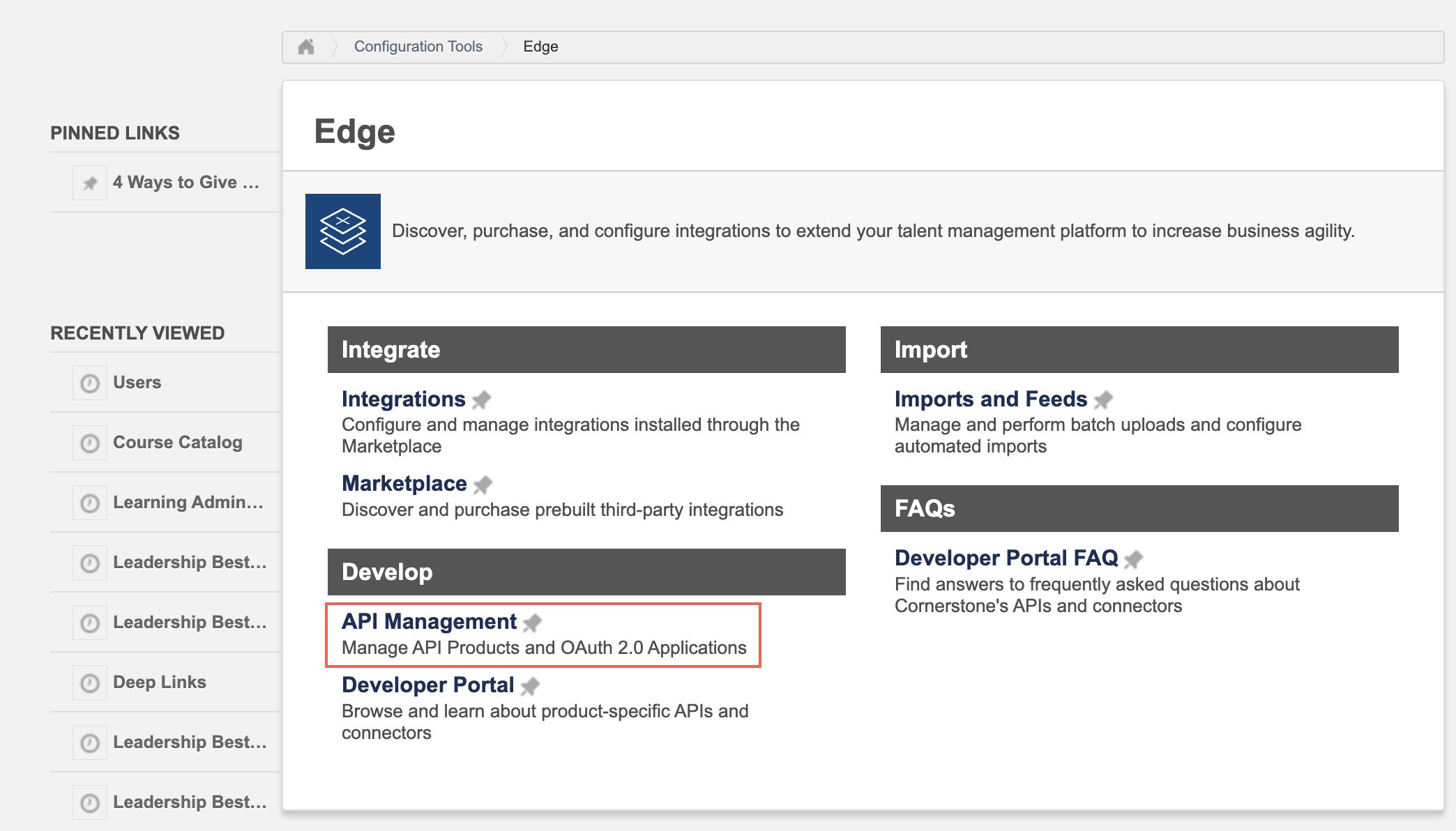 Access API Management.