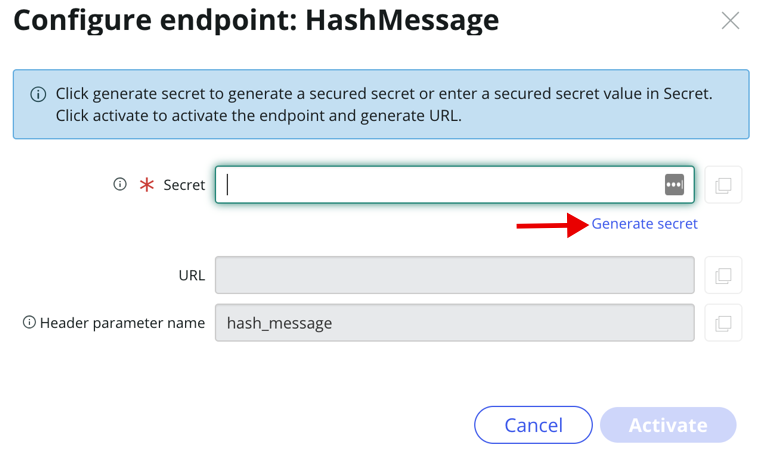 Generate secret link.