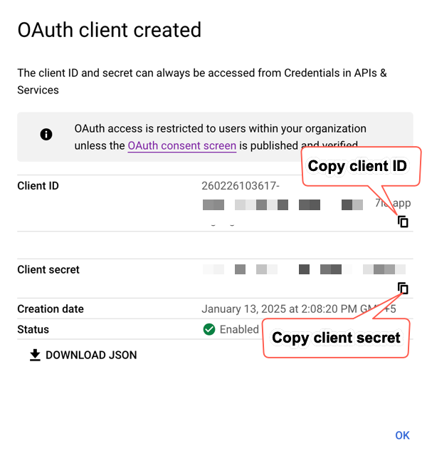 Client details.