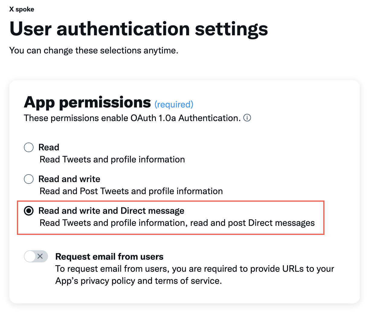 App permissions.