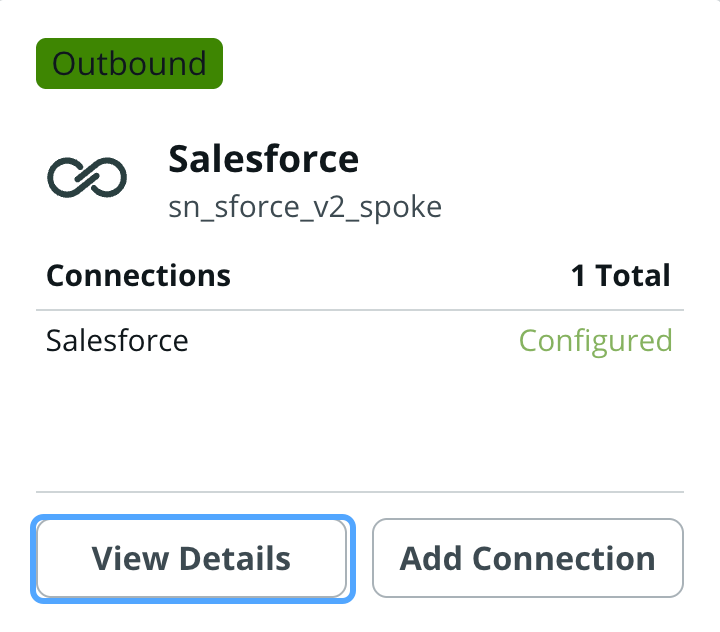 Connection template for Salesforce spoke