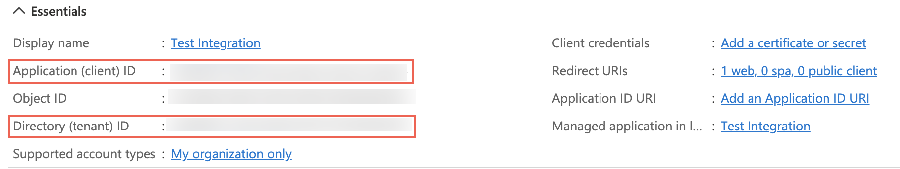 Copy Directory ID.