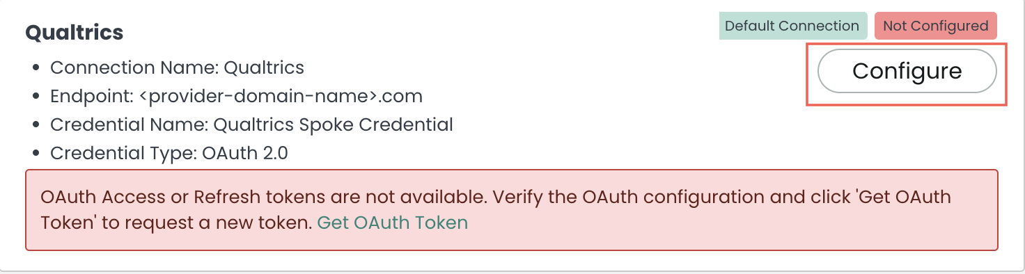 Configure connection record.