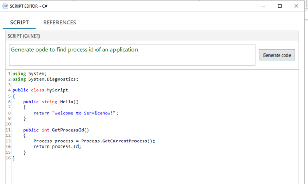 Input text to generate code