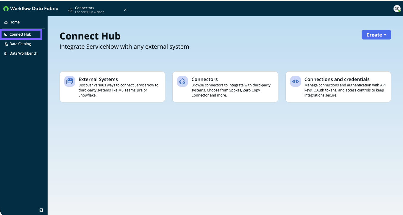 Connect-Hub-Schnittstelle für die Verwaltung von Metadaten-Sammlungen und Zero Copy-Connectors