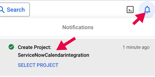 Project creation confirmation.