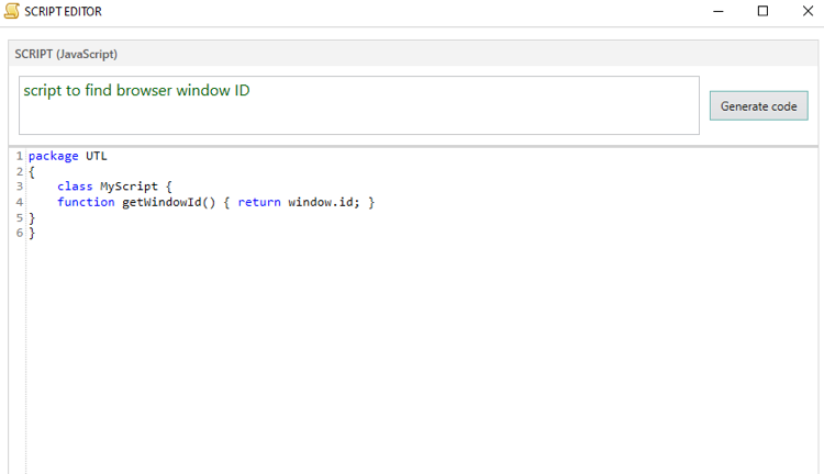 Input text to generate code
