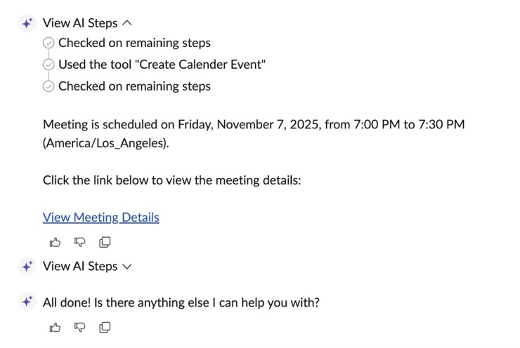 Meeting details.
