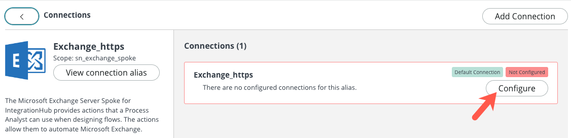 Configure button for Exchange_https connection record alias.