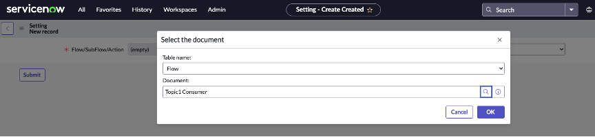 Creating a new Setting record to enable reporting for the flow.
