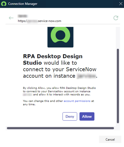 RPA Hub instance authentication.