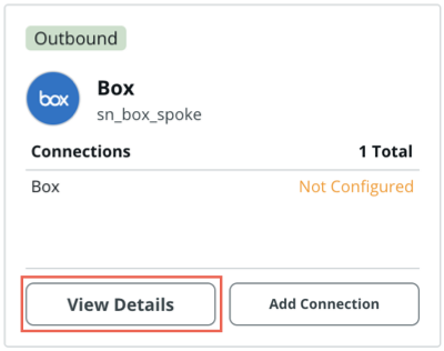 View details of the Box connection.