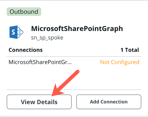 View Details button on Microsoft SharePoint Graph alias.