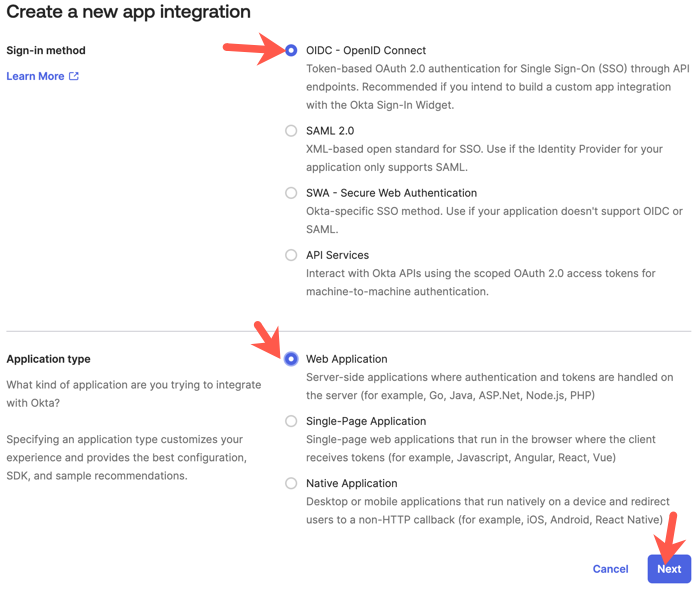 OAuth-App-Einstellungen.