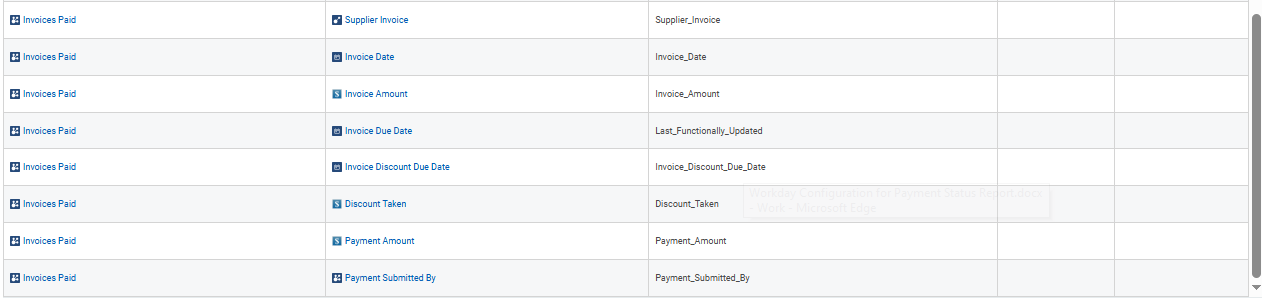 Select the required fields.