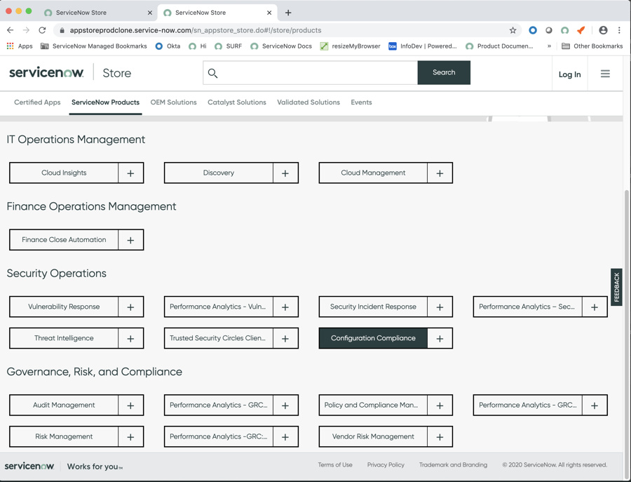 선택한 Configuration Compliance 애플리케이션입니다.