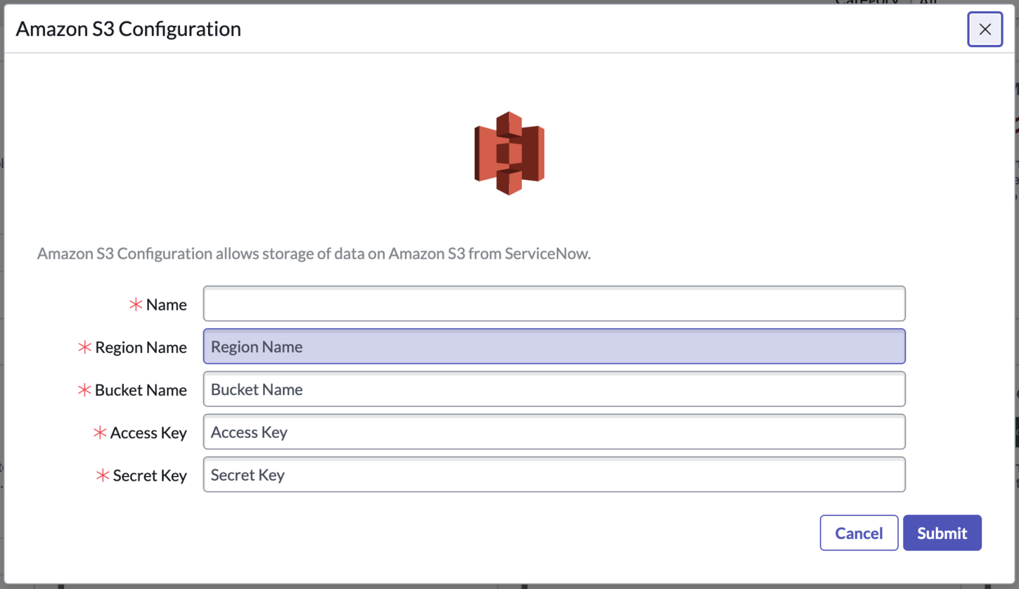 [Update for AWS Storage Configuration]을 클릭합니다.