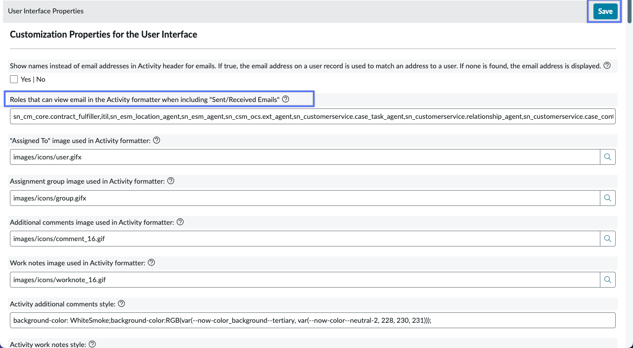 Adicione funções nas propriedades do sistema usando a IU