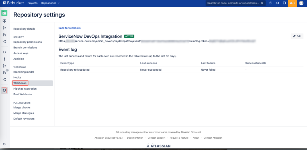 Repository webhooks.
