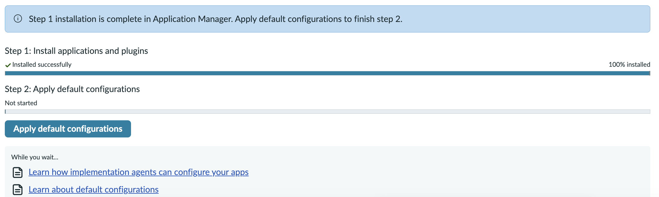 applying default configurations