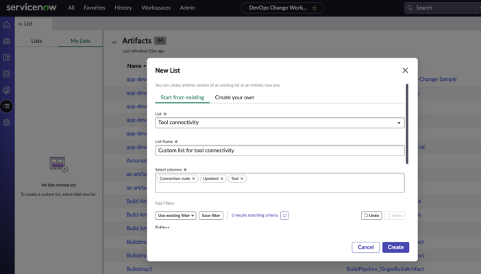 Create from existing list.