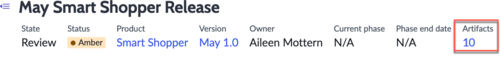 Number of artifacts listed on the Release form header.