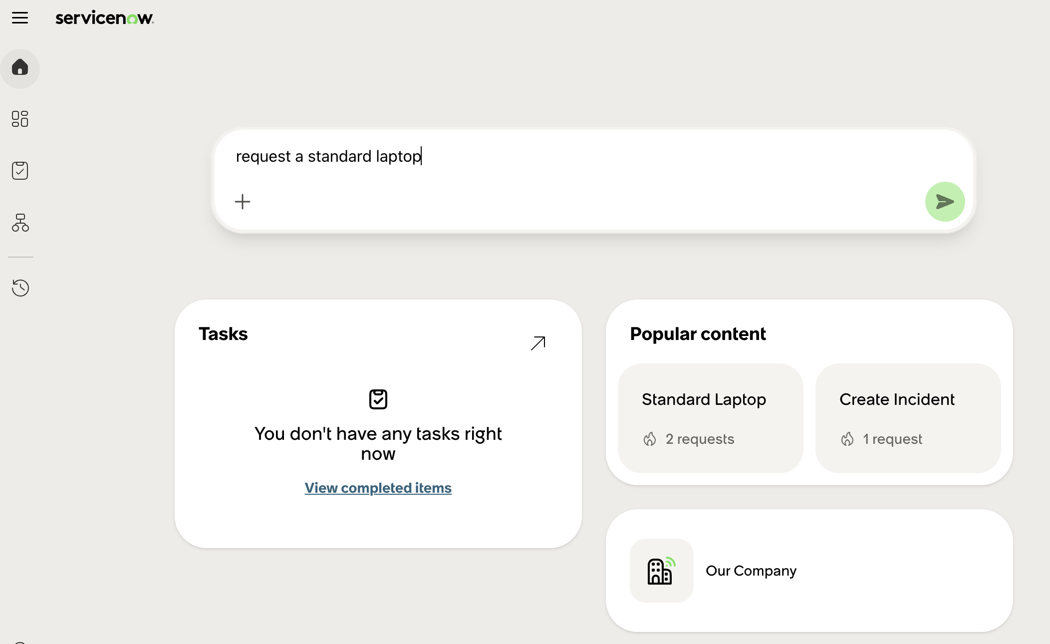 Entering request in Employee Slate