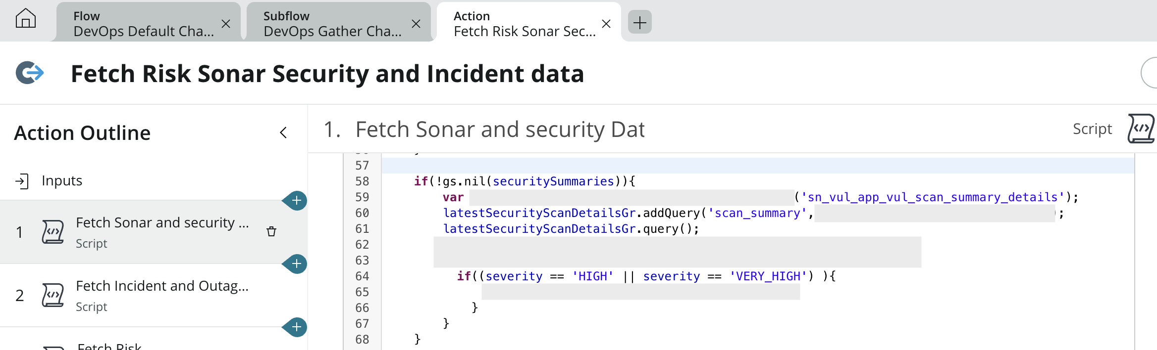 Fetch Risk Sonar Security and Incident data action