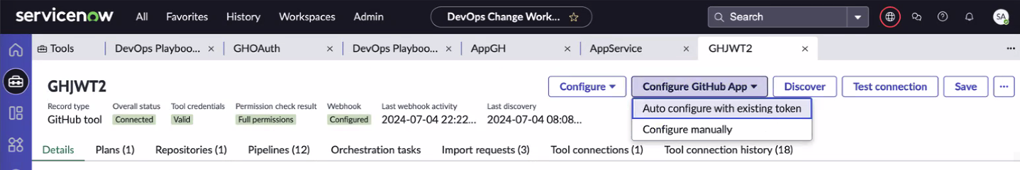 Auto configure with existing token.