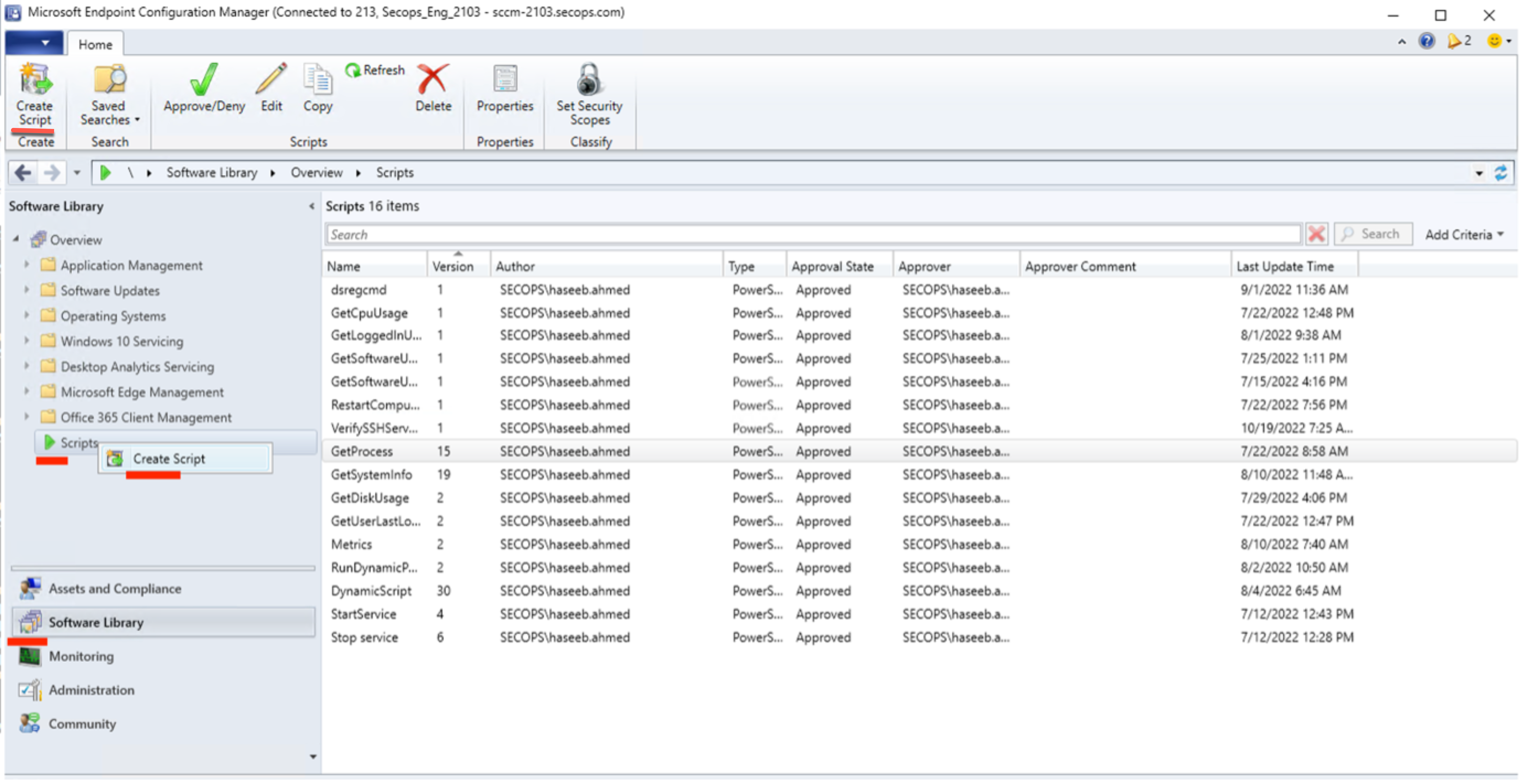 Select create script option