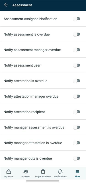 Notification selection