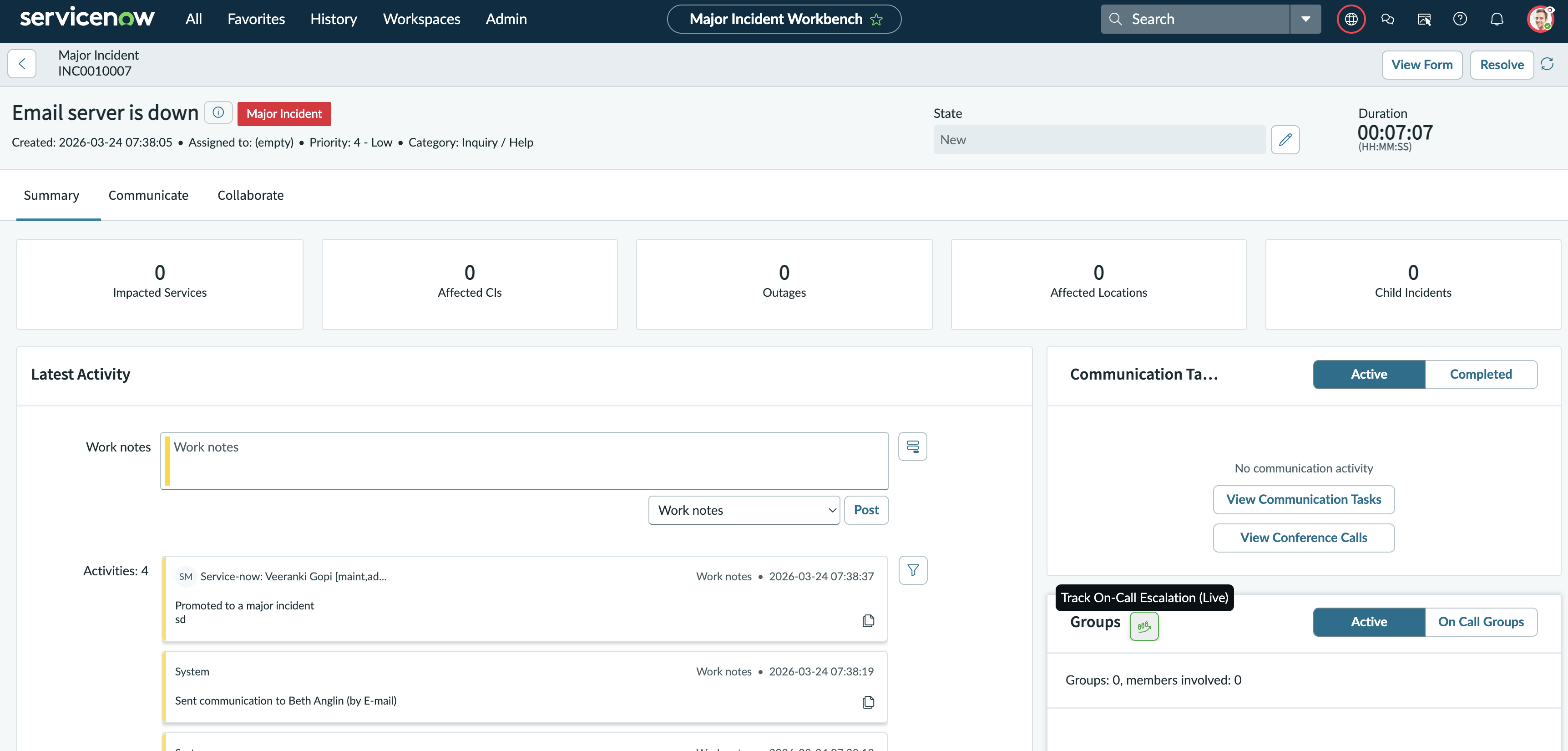 Select On-call groups