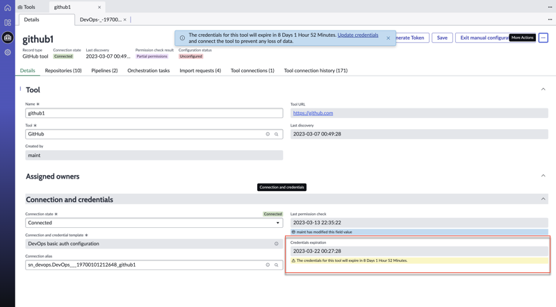 Proactive field notification before credential expiration