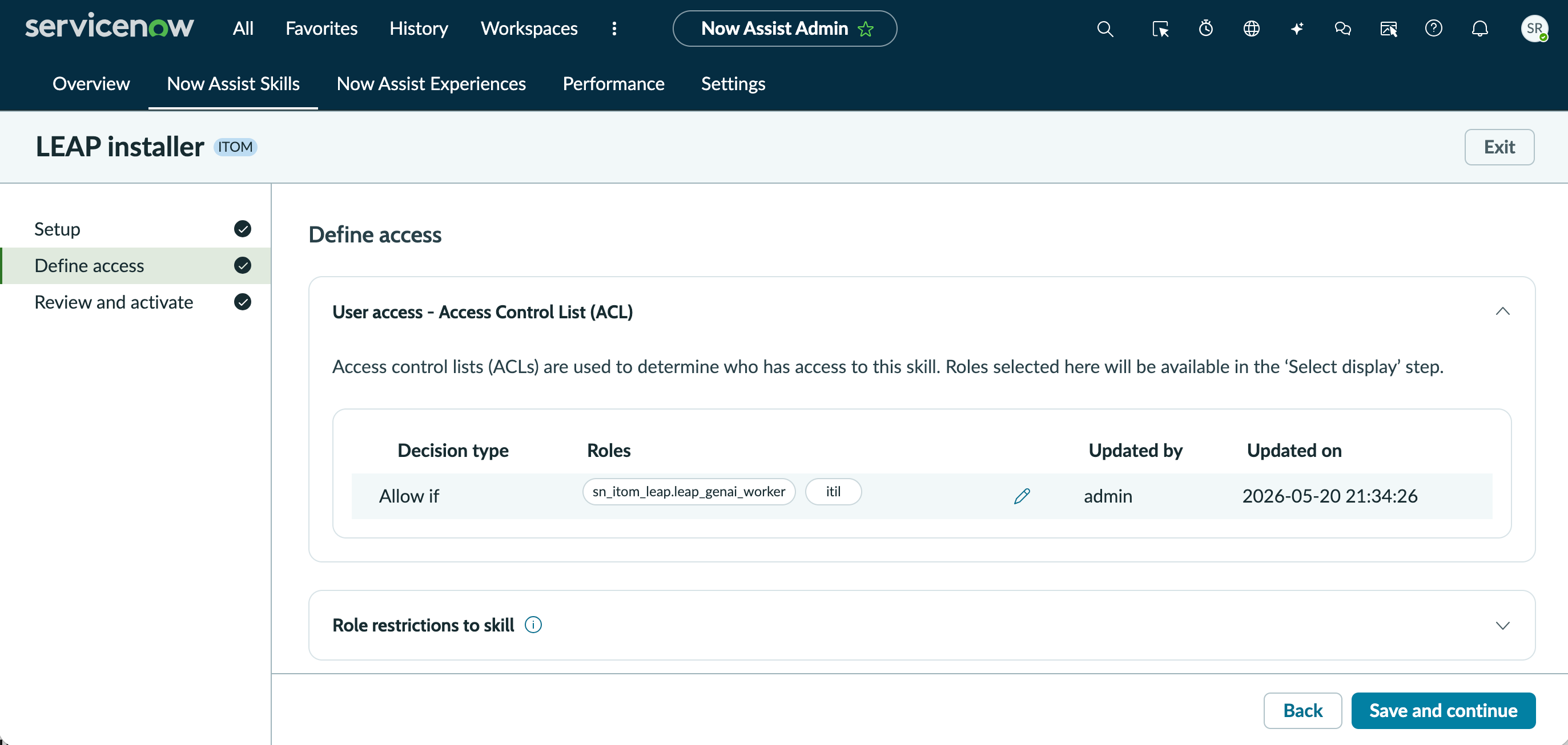 Add itil role in the Roles field