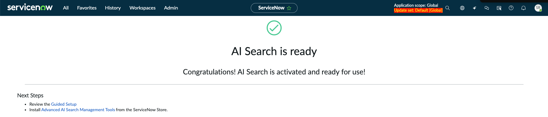 AI Search activated