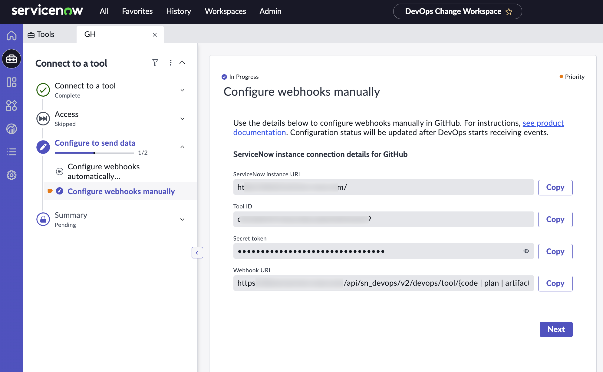 GitHub manually configure webhooks