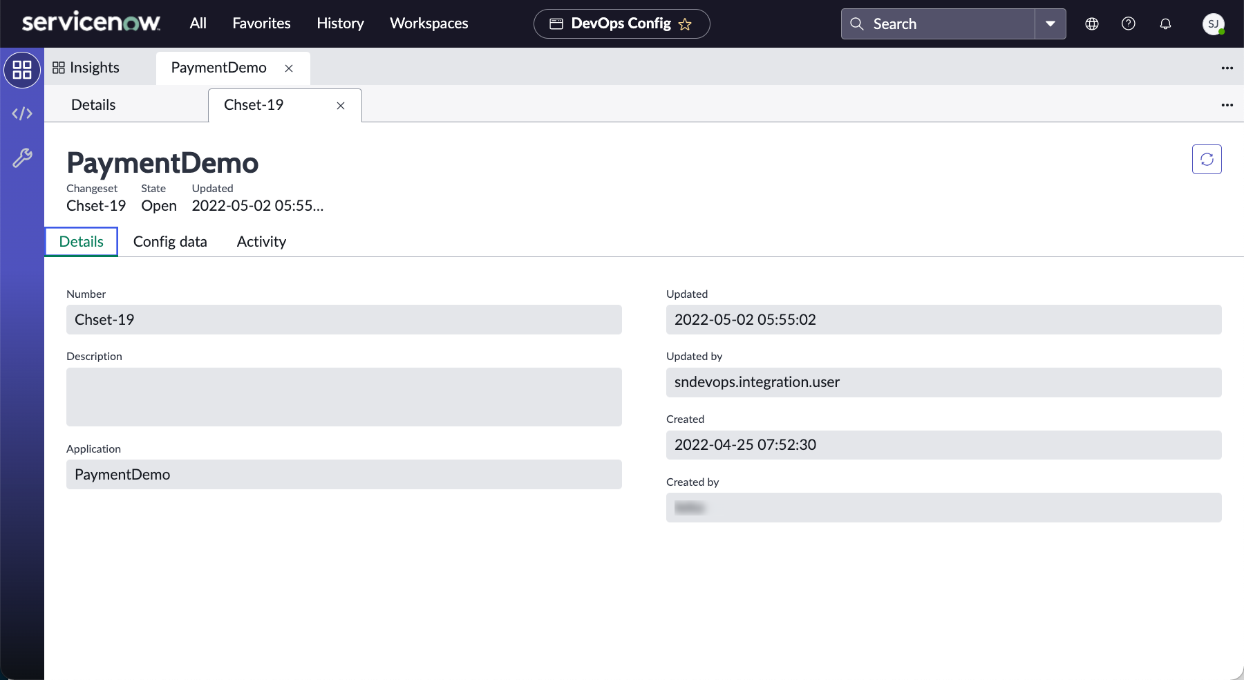 DevOps Config Insights Changesets