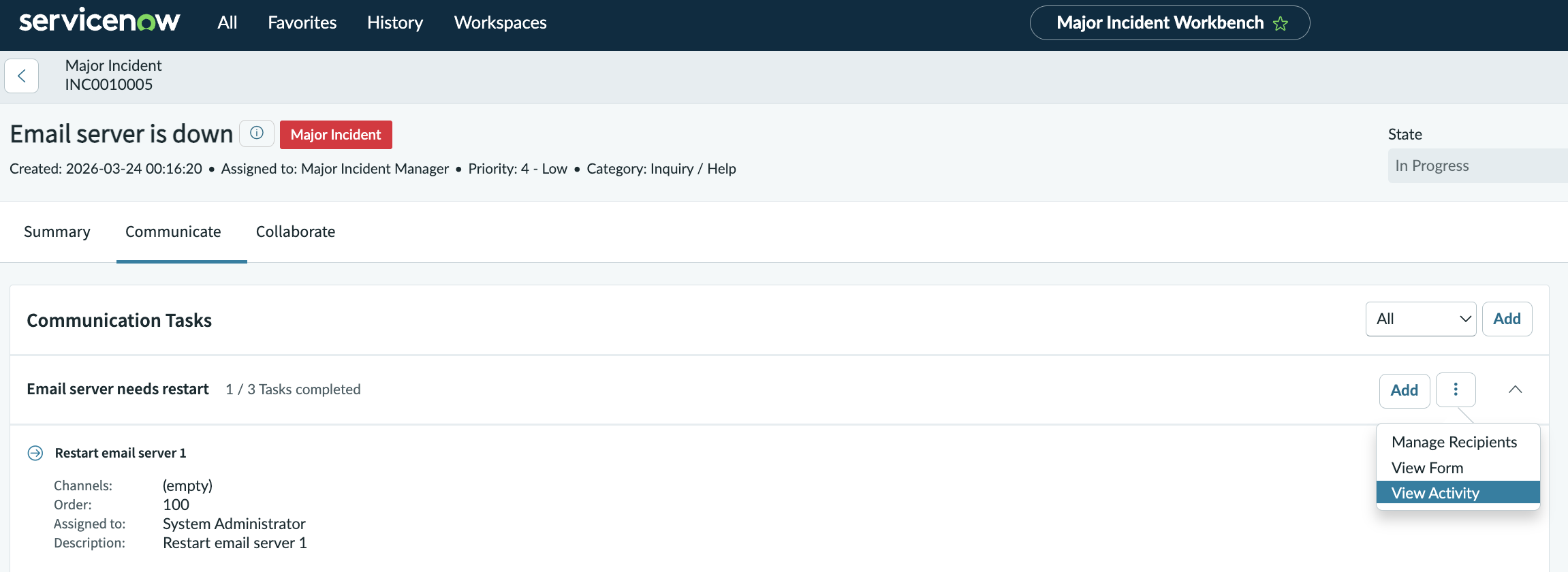 Manage recipients