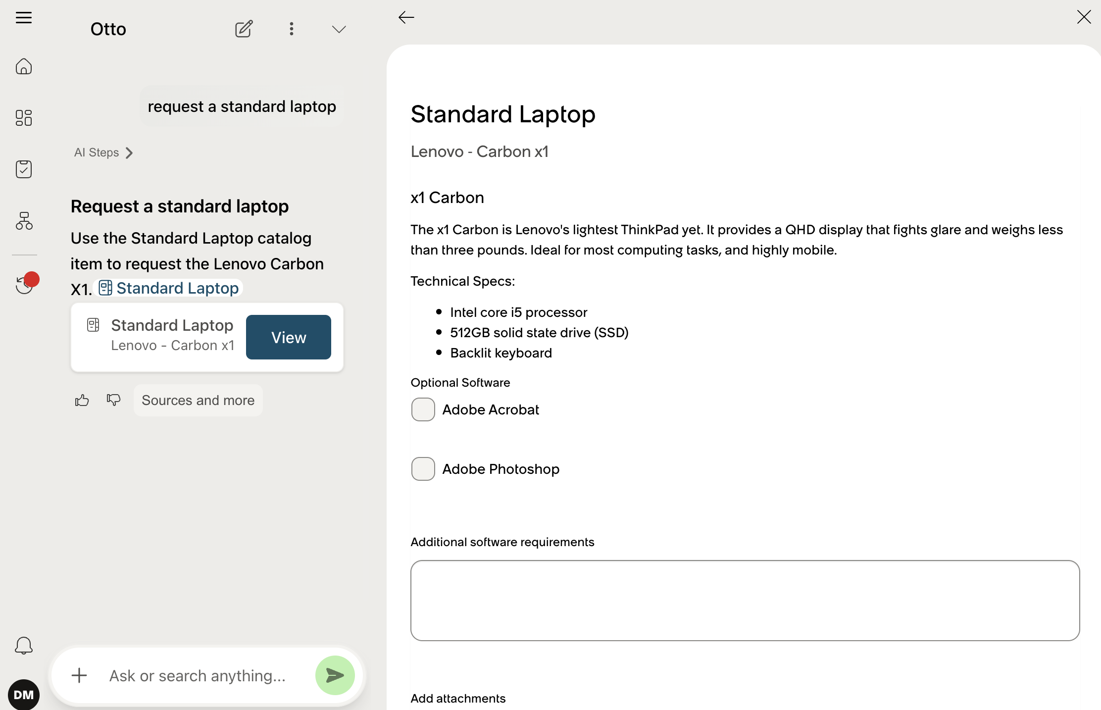Submit the form for a catalog request in Employee Slate
