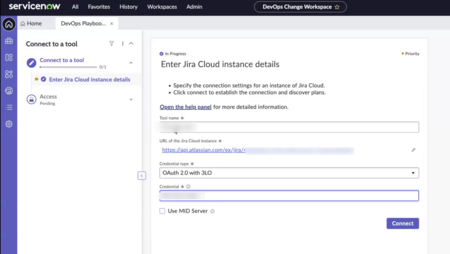 Enter Jira Cloud instance details for OAuth 2.0 authentication