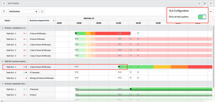 Show all task updates toggle button