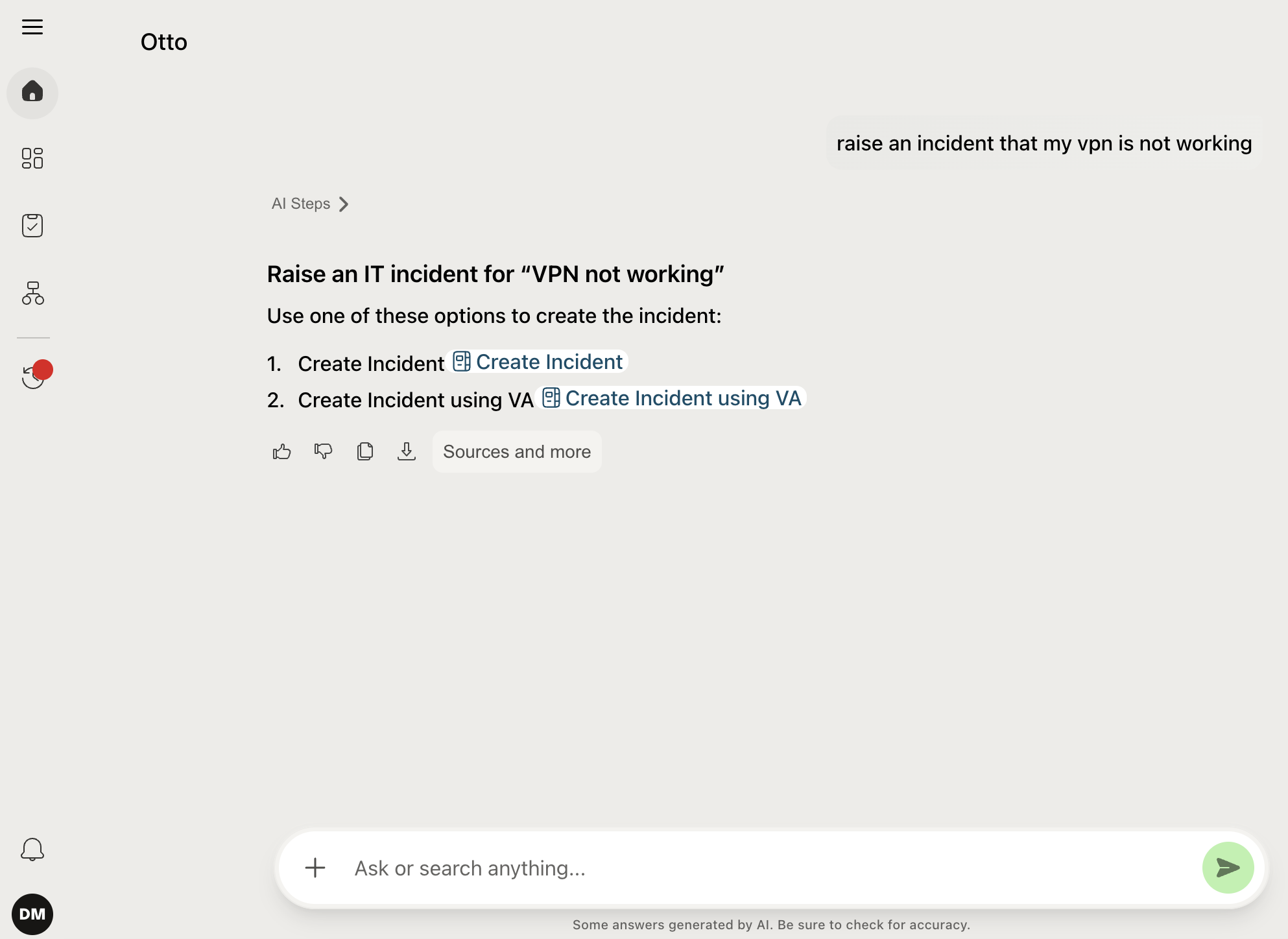 Select a channel to submit incident