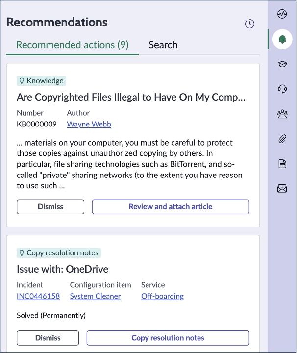 Guided based recommendations for incidents