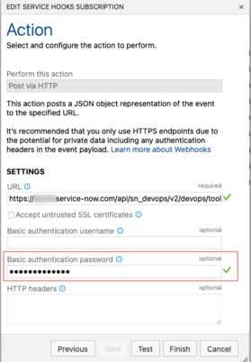 Token in the webhook.
