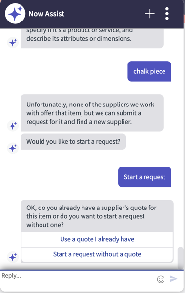 Off-catalog conversation