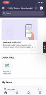 Homepage der Mobile-App.